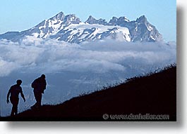 europe, hikers, horizontal, silhouettes, switzerland, photograph