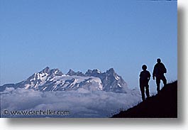 europe, hikers, horizontal, silhouettes, switzerland, photograph