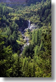 europe, gasterntal valley, kandersteg, switzerland, trees, vertical, waterfalls, photograph