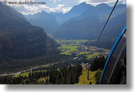 clouds, europe, gondolas, horizontal, kandersteg, lake oeschinensee, landscapes, nature, sky, switzerland, valley, photograph