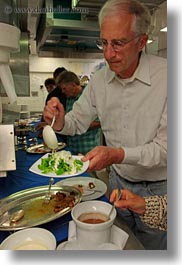 europe, foods, kandersteg, men, people, senior citizen, serving, switzerland, vertical, wald hotel doldenhorn, photograph