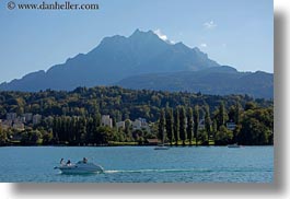 boats, europe, horizontal, lake lucerne, lucerne, mountains, switzerland, photograph