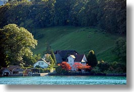 europe, horizontal, houses, lake lucerne, lakes, lucerne, switzerland, photograph