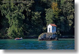 europe, horizontal, houses, islands, lake lucerne, little, lucerne, switzerland, photograph