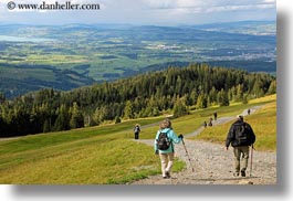 europe, hikers, horizontal, landscapes, lucerne, mt pilatus, switzerland, photograph