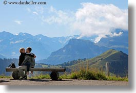 clouds, content, couples, emotions, europe, happy, horizontal, lovers, lucerne, men, mountains, nature, people, romantic, sky, switzerland, womens, photograph