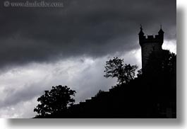 castles, europe, horizontal, lucerne, silhouettes, switzerland, towns, photograph