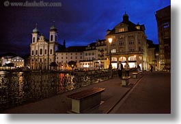 churches, europe, horizontal, lucerne, nite, rivers, stores, switzerland, towns, photograph