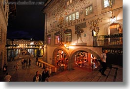 europe, horizontal, lucerne, nite, restaurants, rivers, switzerland, towns, photograph