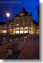 europe, lucerne, nite, rivers, stores, switzerland, towns, vertical, photograph