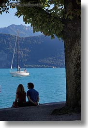 boats, couples, emotions, europe, lucerne, men, people, silhouettes, solitude, switzerland, vertical, watching, weggis, womens, photograph