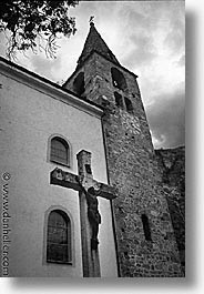 black and white, crosses, europe, switzerland, vertical, photograph