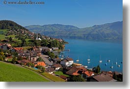 europe, harbor, horizontal, switzerland, towns, photograph