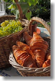 baskets, croissants, europe, grapes, montreaux, switzerland, vertical, white, photograph