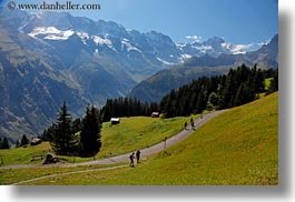 big, europe, hikers, horizontal, mountains, murren, switzerland, views, photograph