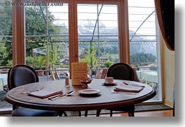 dining, europe, horizontal, meyers hotel, switzerland, tables, wengen, windows, photograph