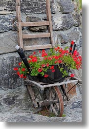 europe, flowers, ladder, meyers hotel, switzerland, vertical, wengen, photograph