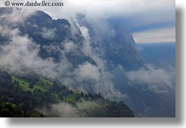 clouds, europe, foggy, horizontal, nature, sky, switzerland, valley, wengen, photograph