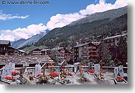 europe, graveyard, horizontal, switzerland, zermatt, photograph