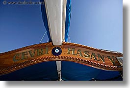 boats, cevri hasan, europe, gulet, horizontal, schooner, signs, turkeys, photograph