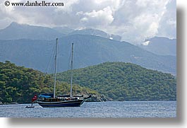 boats, cevri hasan, clouds, europe, gulet, horizontal, schooner, sunny, turkeys, photograph