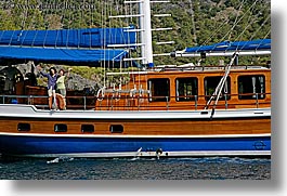 boats, cevri hasan, europe, gulet, horizontal, people, schooner, turkeys, photograph