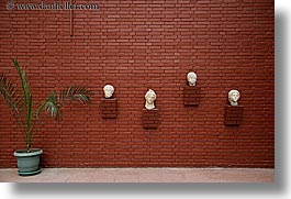 ephesus museum, europe, heads, horizontal, statues, stones, turkeys, walls, photograph