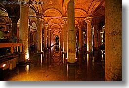 arches, basilica cistern, europe, horizontal, istanbul, pillars, slow exposure, stones, turkeys, photograph