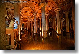 arches, basilica cistern, europe, horizontal, istanbul, pillars, slow exposure, stones, turkeys, photograph