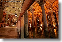 arches, basilica cistern, europe, horizontal, istanbul, long exposure, pillars, stones, turkeys, photograph