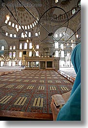 blue mosque, europe, head scarf, istanbul, mosques, muslim, praying, religious, turkeys, vertical, womens, photograph