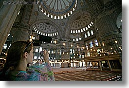 blue mosque, cameras, europe, horizontal, istanbul, mosques, religious, tourists, turkeys, womens, photograph