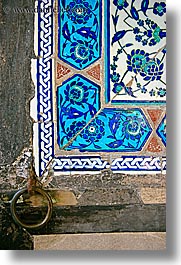 europe, istanbul, mosaics, old, tiles, topkapi palace, turkeys, vertical, photograph