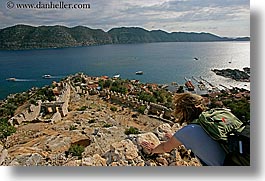 architectural ruins, europe, horizontal, kale island, ocean, overlook, turkeys, womens, photograph