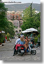 couples, europe, kalkan, men, motorcycles, turkeys, vertical, womens, photograph