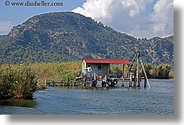 europe, horizontal, huts, landscapes, men, rivers, turkeys, photograph