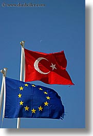 euro, europe, flags, turkeys, turkish, vertical, photograph