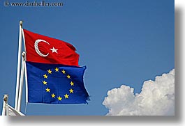 euro, europe, flags, horizontal, turkeys, turkish, photograph