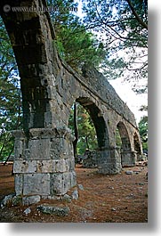 aquaduct, arches, architectural ruins, archways, europe, phaselis, turkeys, vertical, photograph