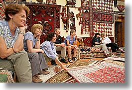 europe, gathering, horizontal, round, rugs, tourists, turkeys, turkmen rugs, womens, photograph