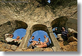 arches, architectural ruins, europe, groups, horizontal, people, tourists, tours, turkeys, windows, photograph