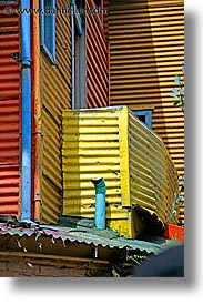 argentina, buenos aires, corrugated, la boca, latin america, metal, painted town, vertical, photograph