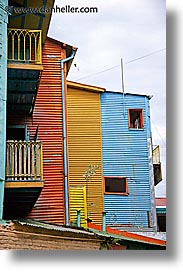argentina, buenos aires, corrugated, la boca, latin america, metal, painted town, vertical, photograph