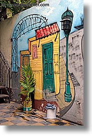 argentina, boca, buenos aires, la boca, latin america, murals, painted town, vertical, photograph