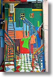 argentina, buenos aires, la boca, latin america, painted, painted town, vertical, walls, photograph