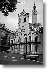 argentina, black and white, buenos aires, buildings, el cabildo, latin america, vertical, photograph