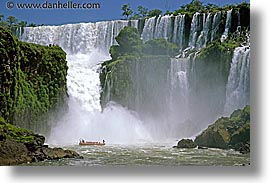 argentina, boats, horizontal, iguazu, latin america, rides, water, waterfalls, photograph