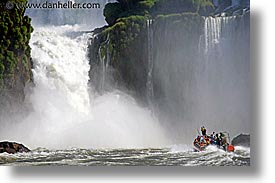 argentina, boats, horizontal, iguazu, latin america, rides, water, waterfalls, photograph