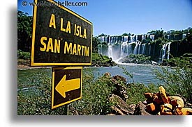 argentina, horizontal, iguazu, isla, latin america, martins, san martin, signs, photograph