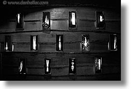 argentina, black and white, horizontal, kuar restaurant, latin america, sconces, ushuaia, photograph